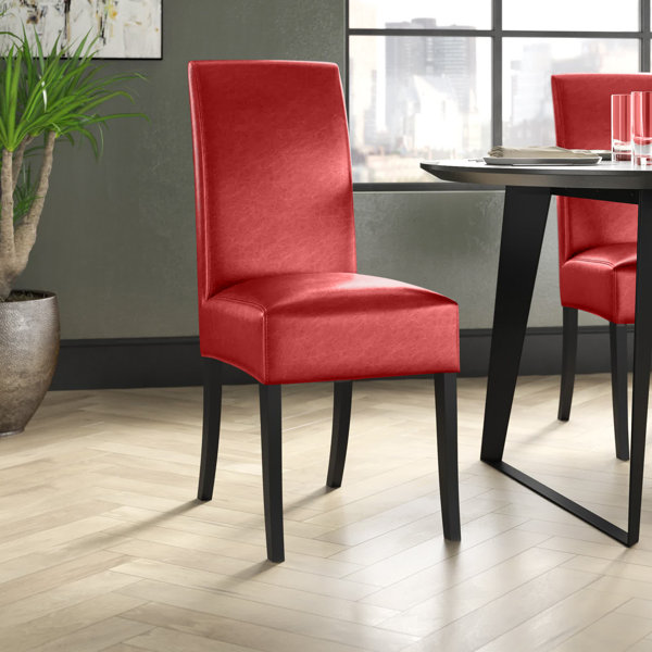 Red leather side chair hot sale